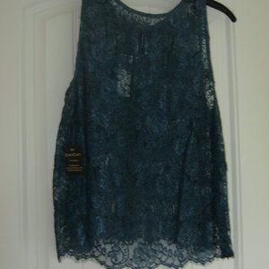 Bebe Forest Green Lace Tank L